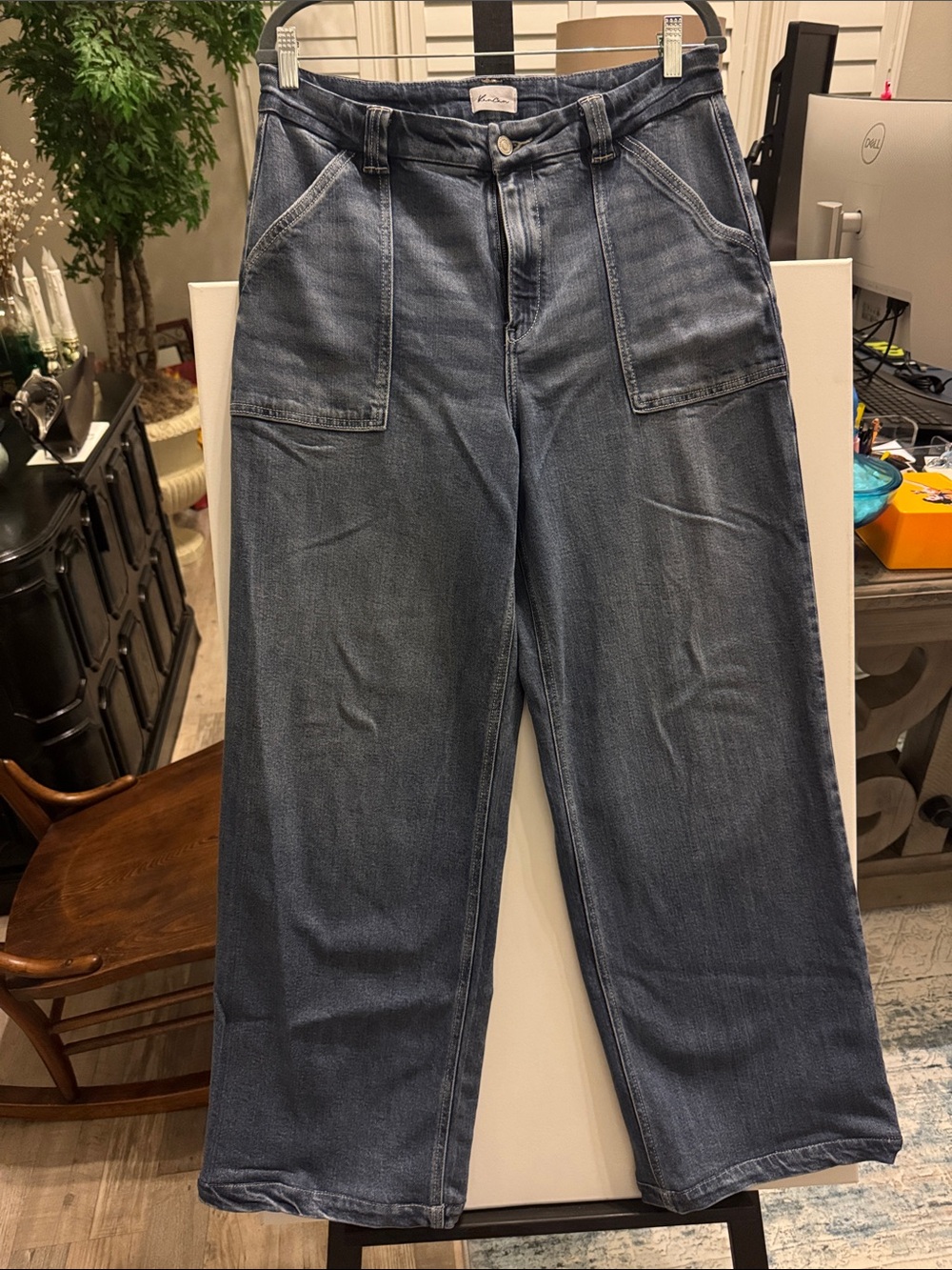 KanCan Women’s Relaxed Wide-Leg Jeans - Blue Wash